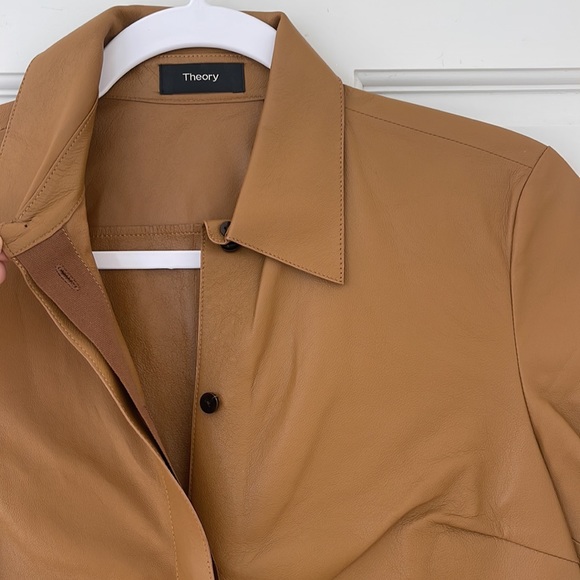 Theory Leather Shirt Dress - Picture 2 of 6